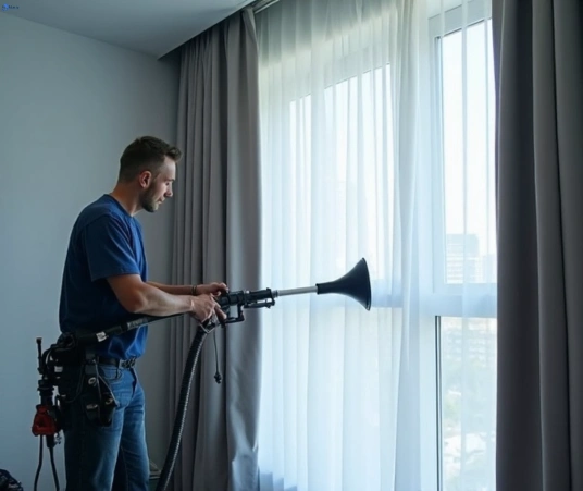 Professional commercial curtain cleaning process equipment Matty Curtain Cleaning shanes-park-nsw